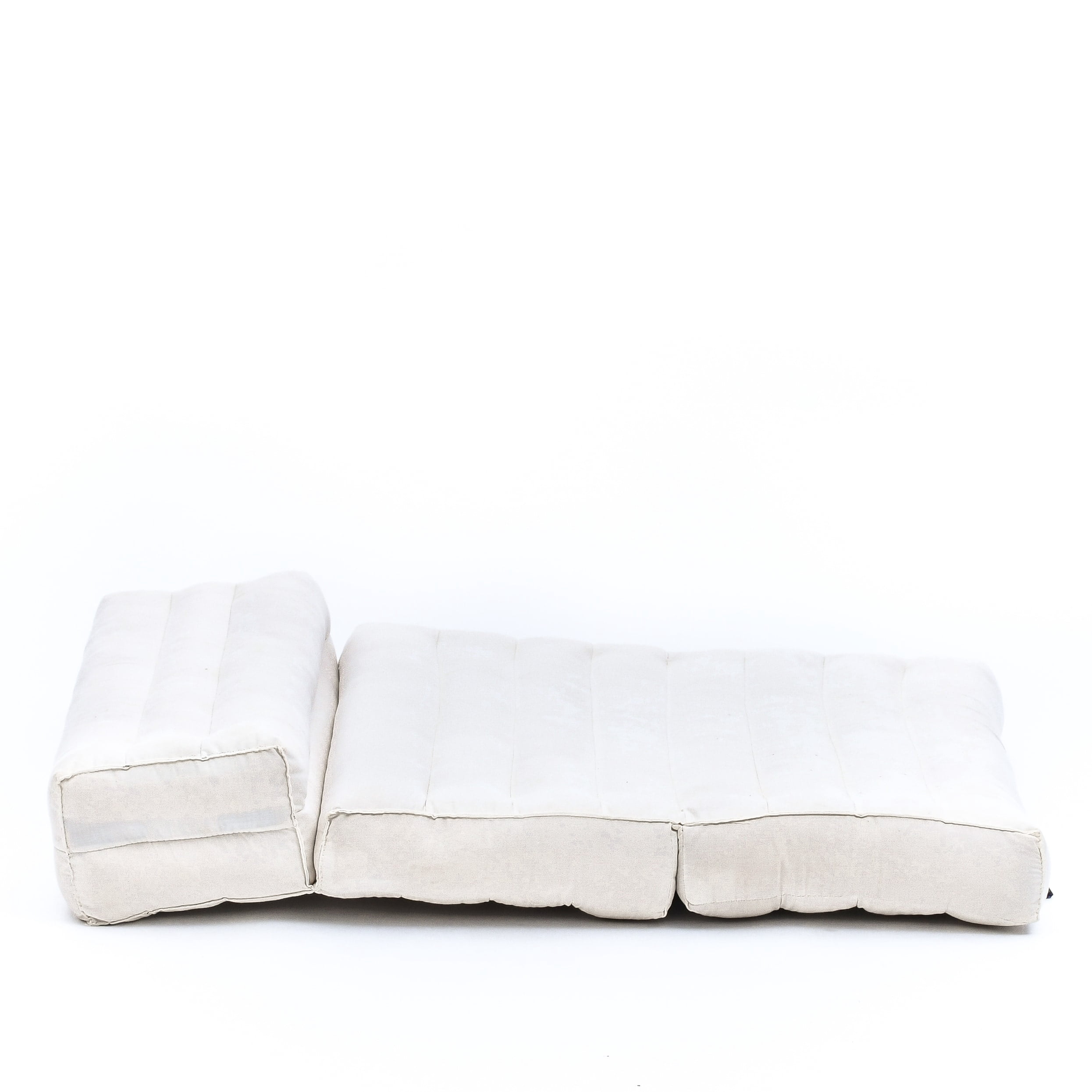 Leewadee Foldable Floor Mattress – 2 in 1 Floor Meditation Mat for Yoga and Relaxation, Seating Futon with Kapok, 20 x 28 inches, Ecru