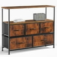 thumbnail image 2 of 5-Drawer Brown Bedroom Fabric Dresser with Metal Frame - Organize in Style, 2 of 8