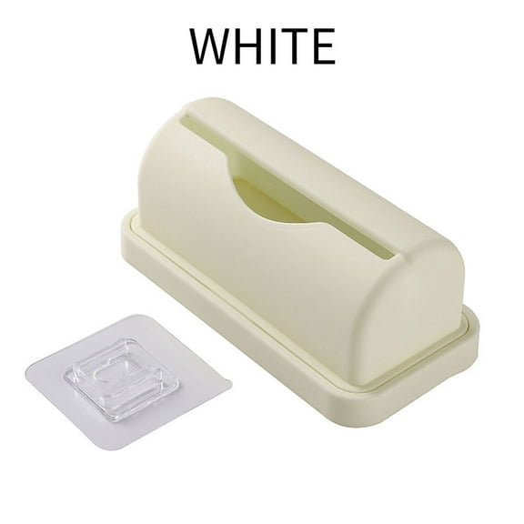 ZHaobin 1Pc Garbage Bag Dispenser Roll Holder-Self Adhesive Plastic Bag Holder-Wall Mounted Garbage Bag Dispenser Kitchen Storage (1Pc White)