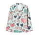 thumbnail image 4 of Puntoco Conjunto de pijama cómodo para mujer, conjunto de pijama con cuello vuelto, manga larga y estampado de amor para el día de San Valentín, 4 of 5
