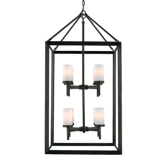 Golden Lighting 2073-8P 8 Light 21" Wide 2 Tier Chandelier From The Smyth Collection -