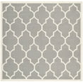 thumbnail image 2 of SAFAVIEH Dhurrie Toby Geometric Moroccan Wool Area Rug, Grey/Ivory, 8' x 8' Square, 2 of 6