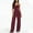 Wine*summer jumpsuits women, variant on Backless Sleeveless Jumpsuits for Women Wide Leg Spaghetti Strap Rompers Summer Casual One Piece Halter Overalls,Gray,M