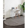 thumbnail image 4 of Unique Loom Solo Solid Plush Kids Modern Rug 5' x 8' Oval Gray, 4 of 4