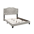 thumbnail image 5 of Home Design Aden King Upholstered Panel Bed Frame with Wingback Headboard, Button Tufted, Warm Gray, Easy Assembly, for Adult Bedroom, 5 of 7