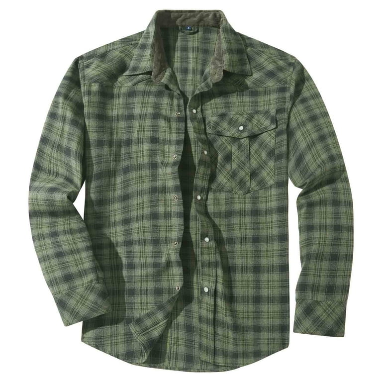Fznquz Xmas Mens Button Up Shirts Green Collared Long Sleeve Christmas  Shirts Plaid Casual Mens Winter Clothes - Walmart.com