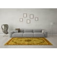 thumbnail image 3 of Ahgly Company Machine Washable Indoor Round Persian Yellow Traditional Area Rugs, 8' Round, 3 of 4