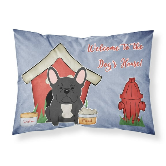 Dog House Collection French Bulldog Black Fabric Standard Pillowcase