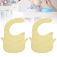 thumbnail image 5 of Babero infantil impermeable bordado de algodón puro, 2 uds., toalla de Saliva para bebé con alas de Ángel de dibujos animados, color amarillo, 5 of 5