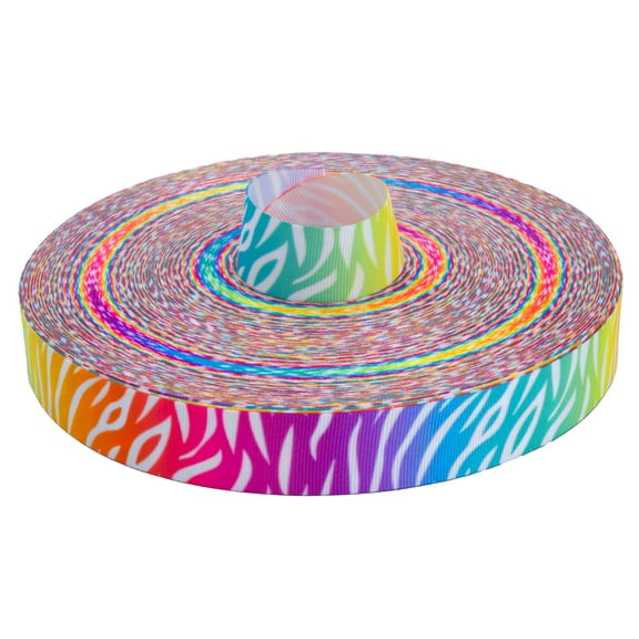 Country Brook Design® 7/8 inch Fashion Zebra Grosgrain Ribbon, 10 Yards