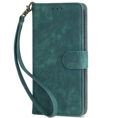 MZCYHCSD phone case for Meizu 21 5G Leather wallet case with wrist strap and premium vintage leather flip credit card holder bracket accessory