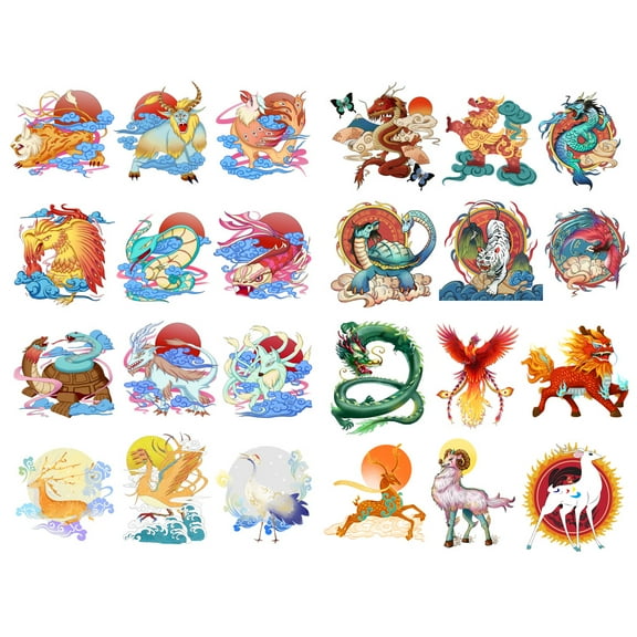 Chinese Mythical Animals Decoration Album Planner Stickers Scrapbooking Diary Sticky Paper Flakes