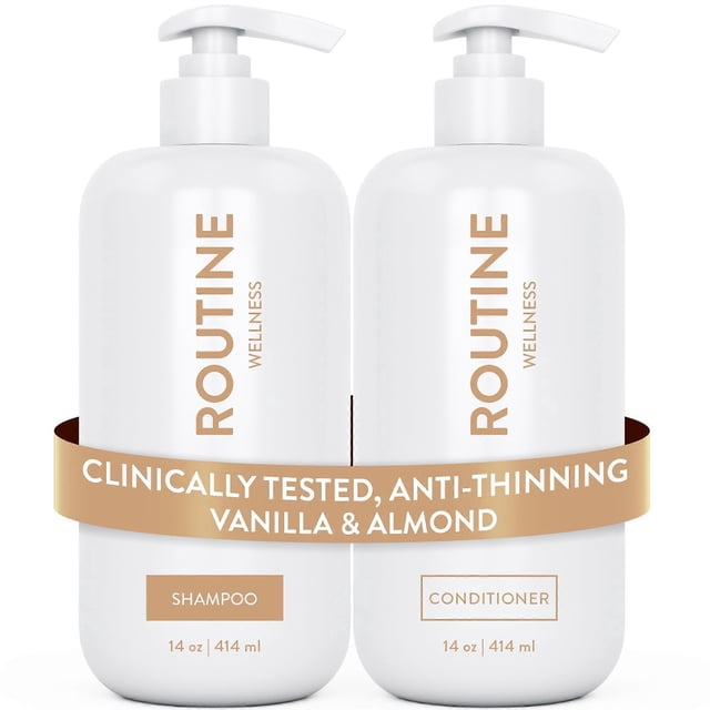 Set de champú y acondicionador con biotina para el crecimiento del cabello fino, bloqueador de DHT, seguro para cabello teñido, paquete de 2