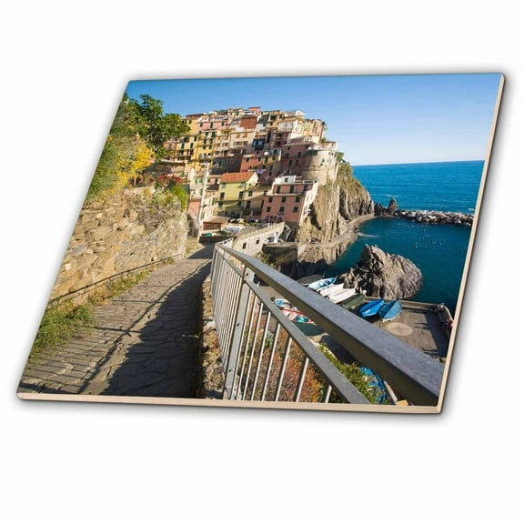 3dRose, Italy, Cinque Terre, Manrola, Mediterranen Sea - EU16 TEG0136 - Terry Eggers, 12 Inch Ceramic Tile