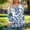 Blue, variant on Womens Long Sleeve Tops Floral Printed Long Sleeve Blouse Round Neck Pleated Front Casual Loose Curved Hem Top Boho Botanical Printed Shirt for Everyday Comfortable Wear