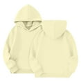 thumbnail image 3 of YOUYEDIAN Boys Girls Sweatsuit 2 Piece Tracksuits Solid Color Kids Sweat Suits Long Sleeve Hooded Sweatshirt and Jogging Pant Plain Kids Sweat Set Beige 6-7 Years, 3 of 3