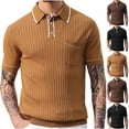 thumbnail image 7 of Lovskoo Mens Button Down Short Sleeve Shirt Collared Shirt Trendy Knit Ribbed Casual Solid Color Blouse Shirt Black, 7 of 7