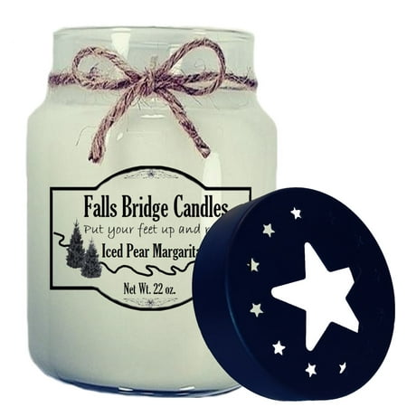 Leather Scented Jar Candle 22 Ounce W Star Lid Falls Bridge