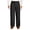Black, variant on Mens Wide Leg Fleece Lined Dress Pants Old Money Baggy Elastic Waist Relaxed Trousers