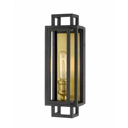 

1 Light Wall Sconce in Transitional Style 4.75 inches Wide By 14 inches High-Black/Brushed Nickel Finish Bailey Street Home 372-Bel-4186044