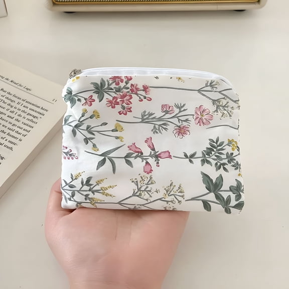GASTROPOD Mini Small Zipper Coin Purse Cute Floral Clutch Purse Lipstick Bag Key Wallet Cotton Travel Makeup Storage Bag Pouch