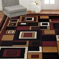 thumbnail image 2 of Home Dynamix Premium Nikola Contemporary Colored Block Area Rug, Red/Brown, 7'8"x10'7", 2 of 6