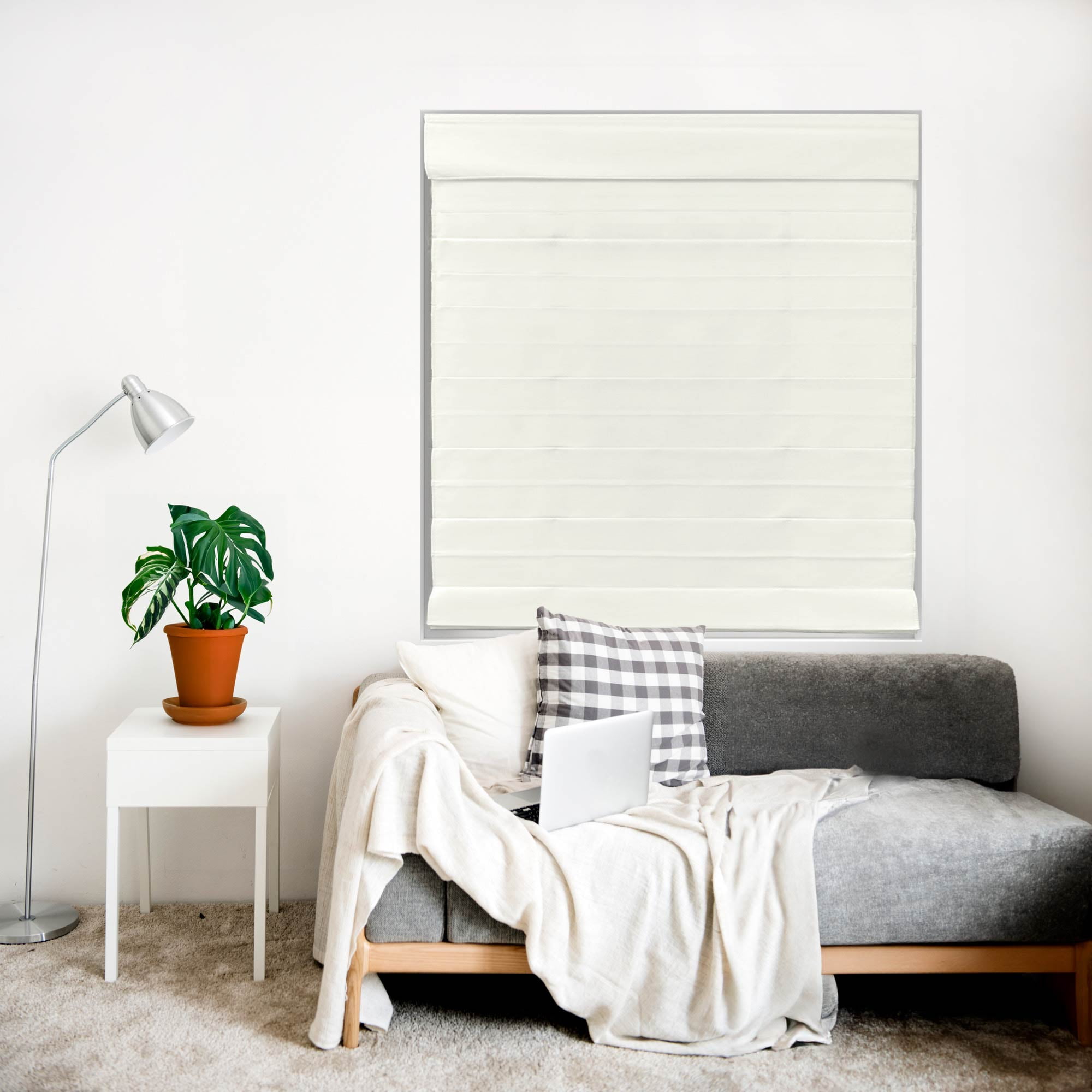 Regal Living Classic Cordless Room Darkening Roman Shade, Cream, 31W x 64L
