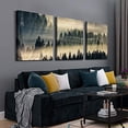 thumbnail image 2 of 3 Panels Canvas Wall Art Misty Forests of Evergreen Coniferous Trees in an Ethereal Landscape Painting Artwork for Home Decor Stretched and Framed Ready to Hang - 12"x16"x3 Panels, 2 of 5