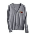 thumbnail image 3 of ZUKMRJPC Womens V Neck Cardigan Lightweight Long Sleeve Cute Heart Open Front Casual Button Down Sweater Fall Soft Comfy Knit Tops, 3 of 4