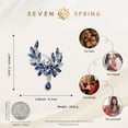 thumbnail image 6 of Floral Pearl Drop Brooch for Women,Blue or Wine Red Zirconia Flower & Leaf Design,Elegant Crystal Brooch for Suit Dress Scarf Wedding Gift Jewelry, 6 of 8