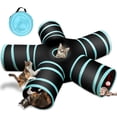 thumbnail image 1 of Túnel plegable para mascotas de 5 agujeros, tienda de campaña para gatos, túnel para conejos y pelota para gatos., 1 of 6