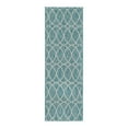 thumbnail image 3 of Unique Loom Outdoor Trellis Collection Area Rug - Gitter (2' x 6' Runner Light Aqua/Ivory), 3 of 7