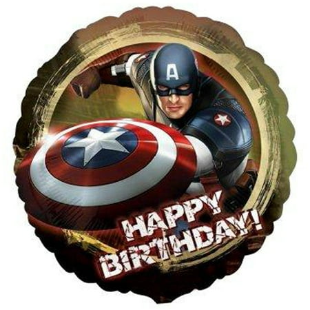 Captain America 'Happy Birthday' Foil Mylar Balloon (1ct) - Walmart.com