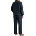 thumbnail image 3 of Hanerdun Womens Plush Pajamas Set Female 2PCS Long Sleeve Nightwear Navy Blue M, 3 of 5