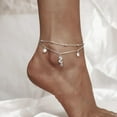 thumbnail image 3 of Chic & Artsy Seahorse Anklet, 925 Sterling Silver, 10.7-Inch Cable Chain, 3 of 7