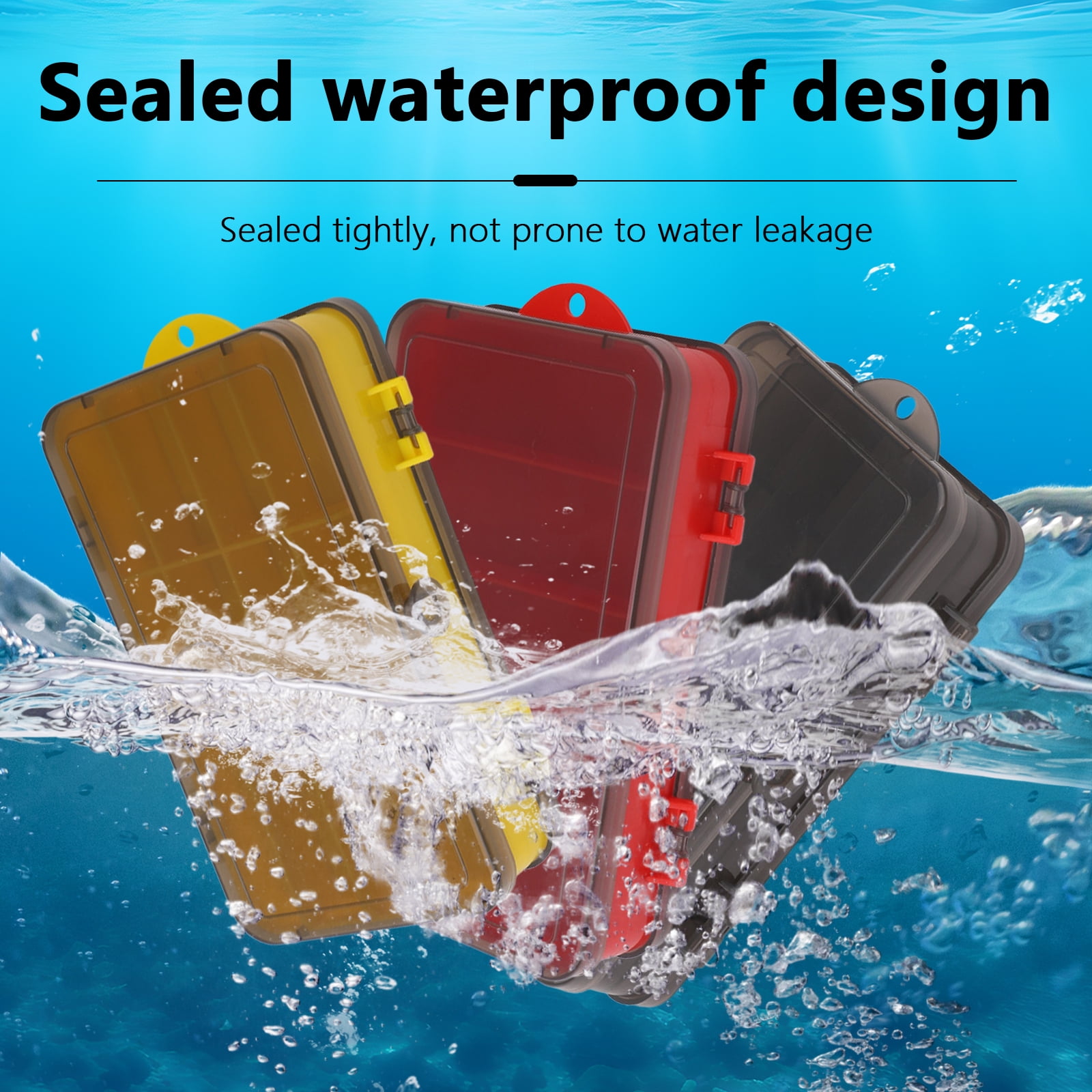 Arcticwind Double-Layer Lure Box,Fake Bait,Soft Bait,Clear Double Layer Waterproof Fishing Gear Multi-Functional Storage Box,A Multifunctional Storage Box,Tackle Box,Yellow