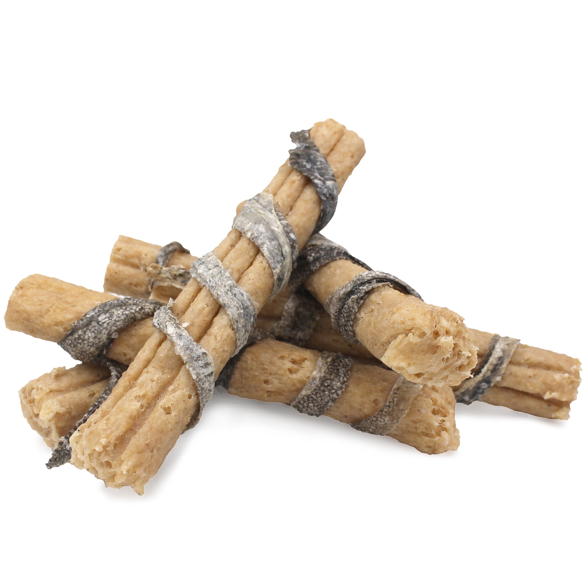 Icelandic+ Collagen Dental Chew: Beef & Cod Skin - 18 Pack - 8" Dog Treat Stick, Hand-Wrapped Fish, 2 Ingredient Pet Snack, Dental Rawhide Alternative