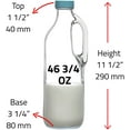 2 Pc 47oz Clear Glass Milk Bottles Glass Pitcher with Handle and Lids