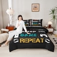 thumbnail image 4 of Homewish Video Game Bedding Comforter Set 2pcs for Female Men Adults,Retro Vintage Twin Comforter Sets Microfiber,Abstract Gamepads Breathable Bedding Set,Microfiber Bedroom Decor,Reversible, 4 of 8