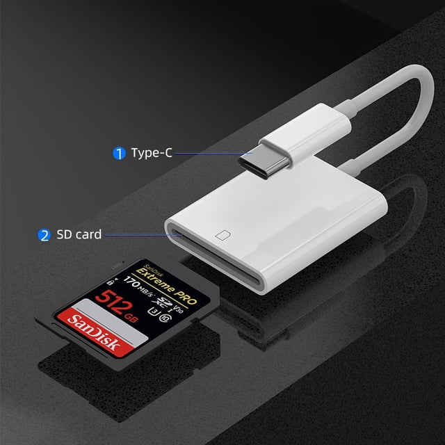 Adaptador de alta velocidad para lector de tarjetas OTG de teléfono móvil con tarjeta de memoria TF y tarjeta de cámara tipo C a SD