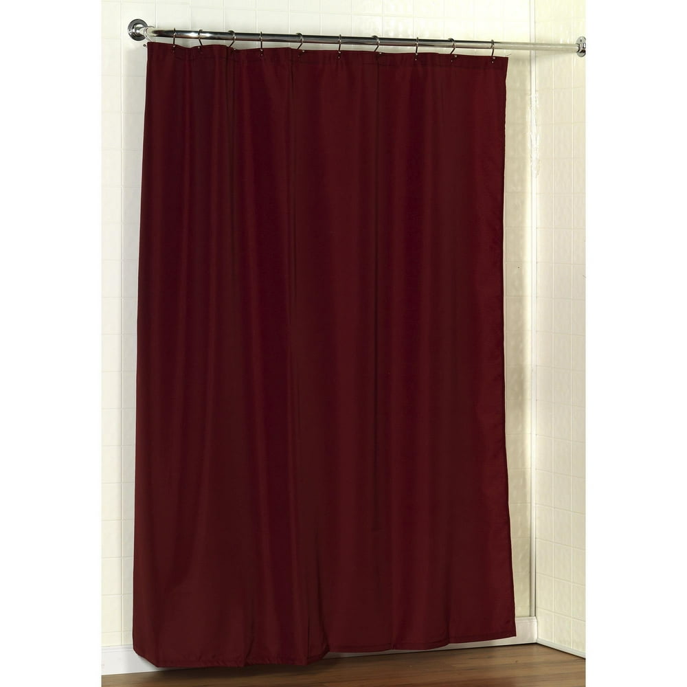 100 Polyester fabric shower curtain liner with weighted bottom hem in