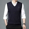 thumbnail image 5 of JIKNTTR Men's Sleeveless Sweater Vest V-Neck Casual Cable Knit Vest Fashion Tops Slim Fit Casual Pullover, 5 of 7
