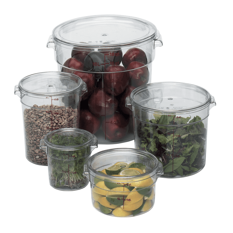 Choice 12 Qt. Clear Round Polycarbonate Food Storage Container and Lid