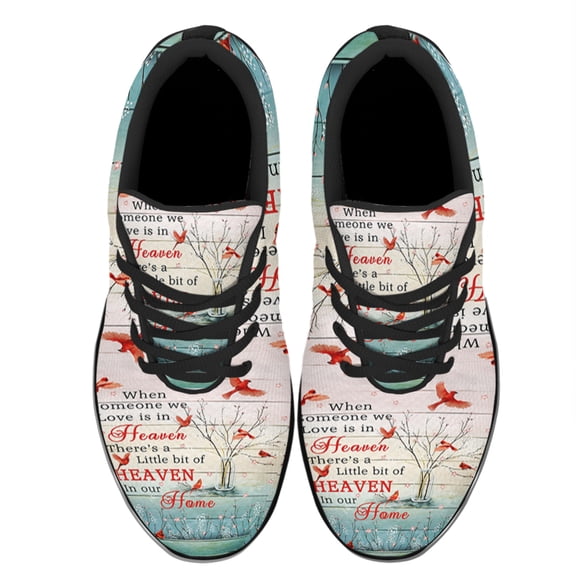 Cardinals There’s A Little Bit Of Heaven In Our Home Shoes Women's Fashion Sneakers Tennis Running Shoes for Men Women Black Size 3.5