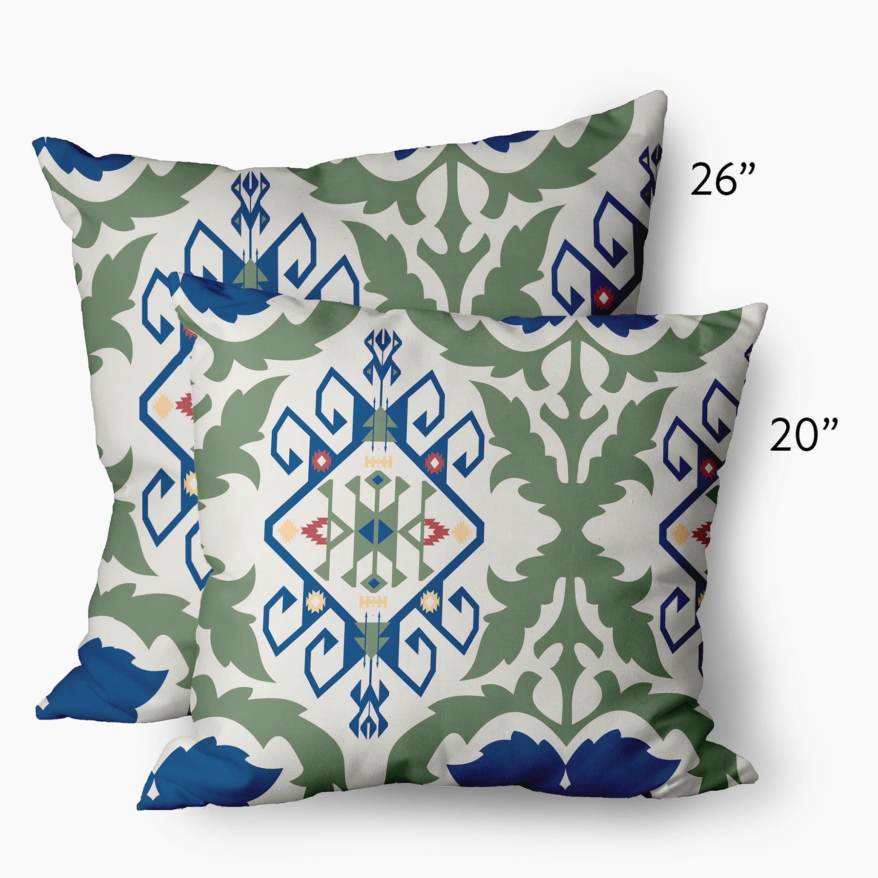Simply Daisy 26 in x 26 in French Country Blue Polyester Throw Pillow