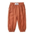 thumbnail image 2 of RUTAYY Toddler Kids Boy Girl Casual Basic Plain Soft Trousers Baby Spring Summer Comfy Linen Pants Stylish Pants, 2 of 9