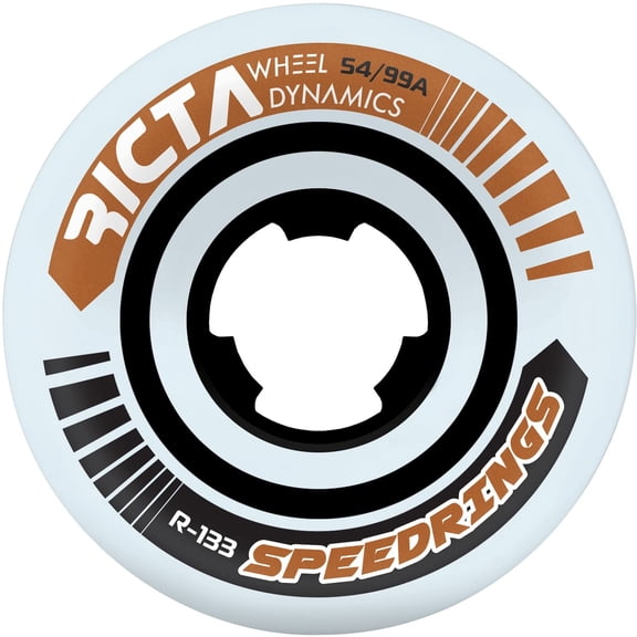 Ricta Speedrings Wide Skateboard Wheels 99a 54mm White with Bronze