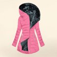 thumbnail image 2 of yoeyez Winter Coats for Women 2025 Warm Plus Size Fleece Lined Jackets Zipper Hooded Parka Coat Outerwear with Pockets On Sale Clearance Items for Women Hot Pink 5XL, 2 of 3
