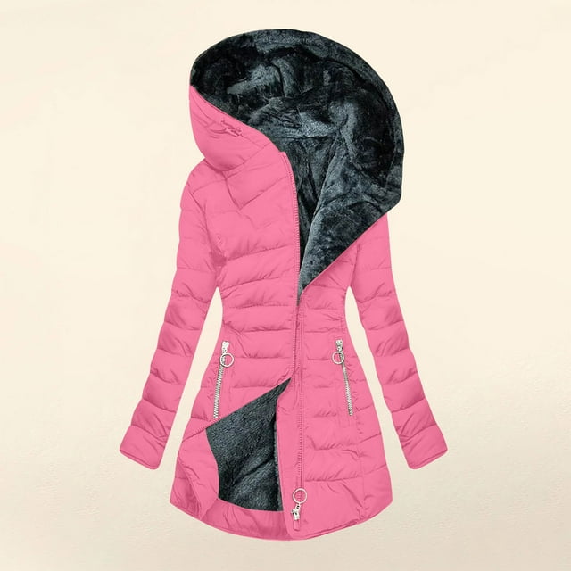 Abrigos y chaquetas casuales con capucha de manga larga para mujer, ropa de otoño e invierno, abrigos de algodón de felpa con capucha de color sólido para mujer