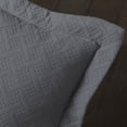 thumbnail image 4 of Jacquard Matelass 100% Cotton Basketweave 3-Piece Bedspread Set, Embossed Cotton Fabric, Soft, Breathable, Medium Weight, Basketweave, Oversized Bedding, King, Grey by Blue Nile Mills, 4 of 7